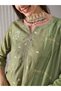 Women Green Ethnic Print Embroidered Straight Kurta with Pant and Dupatta Set - 4