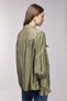 Khaki Women's Oversize Gathered Off-Shoulder Textured Shirt - Cuff Detail - 3