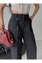 High Waist, Button-Flap Pocket Detail, Wide-Leg Pants