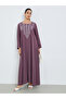 Women Purple Embroidered A-Line Jalabiya