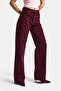 Women's Burgundy Color Lora 7S6-35 Loose Fit 100% Cotton Denim Jean