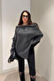 Anthracite Boat Neck Asymmetrical Sweater - 251193 - 5