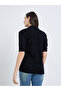 Women Crochet Look Flat Knit Polo T-Shirt - 5