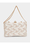 Women Satin Cross Detail Chain Clutch - 2