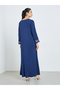 Women Blue Embroidered A-Line Jalabiya - 5