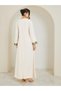 Women Cream Jalabiya with Gold Embroidery - 5