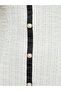 Women White Tweed Midi Dress with Black Trim - 4