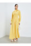 Women Yellow Tie-Up Neck Maxi Dress - 3