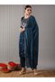 Women Navy Blue Embroidered Straight Kurta with Pant and Dupatta Set - 2