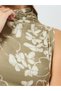 Women Green Floral Sleeveless Mermaid Maxi Dress - 4