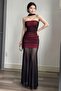Burgundy Gothic Transparent Tulle Long Dress - 2