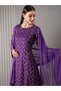 Women Purple A-Line Kurta with Pant and Dupatta Set - 7