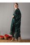 Women Green Embroidered Straight Kurta with Pant and Dupatta Set - 2
