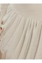 Women Cream Shimmer Knit Asymmetric Maxi Dress - 4