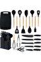 Premium 19Pcs Silicone Kitchen Utensil Set Featuring Wooden Handle Design, Non Scratch Cooking Tools