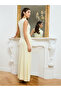 Women Yellow Sleeveless Ruched Maxi Dress - 5