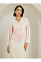 Women Pink Embroidered Tasselled Jalabiya - 2