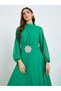 Women Green Embellished Waist Maxi Dress - 2