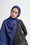 Aura Desen Rina Floş Jacquard Shawl Navy Blue - 2
