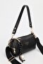 Women's Patternless Black Lock Charm Detailed Shoulder and Crossbody Bag Alice - 7