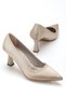 Women's Beige Satin Pointed Toe Thin Heeled Stiletto - 2