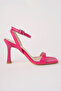 Strada Fuchsia Leather Ankle Strap Women's Heeled Shoes - 4