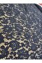 Black Corded Lace Fabric 140 cm Wide |   Embossed Floral Patterned Mesh Lace - 4