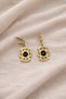 Authentic Black Stone Gold Color Women's Dangle Earrings – Vintage Ethnic Design - 4