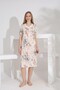 Angelique Bamboo Fabric Short Sleeve Lace and Button Detailed Floral Patterned Nightgown 22540 - 2