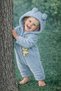 Winter Sweet Teddy Bear Figured Hooded Plush Zippered Baby Jumpsuit - 4