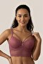 Dusty Rose Lace Underwire Supported Bralette Bra with String Detail - Strappy Push up Bustier Bra - 2