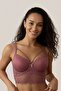 Dusty Rose Lace Underwire Supported Bralette Bra with String Detail - Strappy Push up Bustier Bra - 4