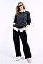 Women's Anthracite 3 Thread Non-Embroidered Crew Neck Regular Fit Sweatshirt - 2