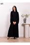 Classic Nida fabric abaya featuring a front band and full button closure