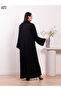 Classic Nida fabric abaya featuring a front band and full button closure - 4