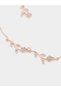 Flower Embellished Necklace and Earrings Jewelry Set - 2