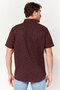 Men Regular Fit Allover Print Short Sleeve Casual Shirt, Dark Maroon - 4