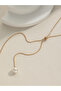 Faux Pearl Drop Gold Chain Necklace - 4