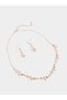 Flower Embellished Necklace and Earrings Jewelry Set