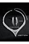 2-Piece Embellished Necklace And Earrings Jewelry Set - 2