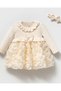 Rosalinda Rose Detailed Organic Knitwear Newborn Dress and Bandana with Bow - 4