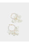 Pearl and Petal Hoop Earrings - 3