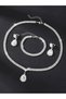 Pack of 3 - Silver Crystal Necklace with Bracelet and Earrings - 3