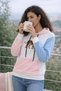 🧥   Hooded Color Block Sweatshirt – Embroidery Detail - 2
