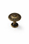 5-Piece Antique Yellow Furniture Knobs – Drawer Cabinet Nightstand Handle – Vintage Patterned – Pack of 5 - 2