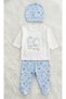 100% Cotton Bear Printed 3-Piece Baby Set - Hospital Release with Hat - 3