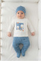 100% Cotton Bear Printed 3-Piece Baby Set - Hospital Release with Hat