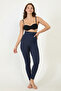 High Waist and Straightening Features with a Firming Effect Navy Blue Corset Leggings
