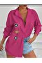 Evil Eye Embroidered Fuchsia Pink Oversized Shirt - 2