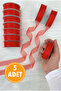 5 Pieces of Organza Tulle Ribbon Red 2 cm 22m, Bundle, Engagement, Dowry, Gift, Packaging, Decoration, Wedding - 3